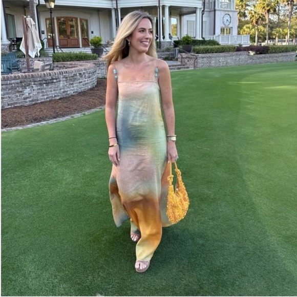 STAUD Laura Linen Dress Pastel Colors - Picture 4 of 14